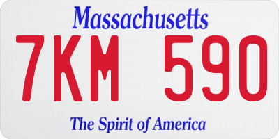 MA license plate 7KM590