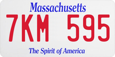 MA license plate 7KM595