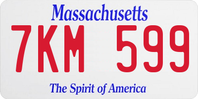 MA license plate 7KM599