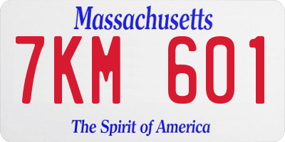 MA license plate 7KM601