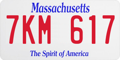 MA license plate 7KM617