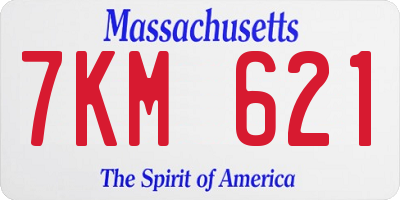 MA license plate 7KM621