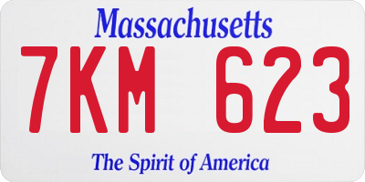 MA license plate 7KM623