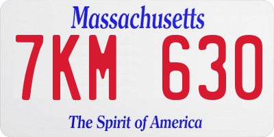 MA license plate 7KM630