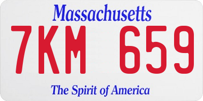 MA license plate 7KM659