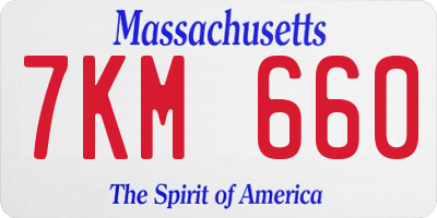 MA license plate 7KM660