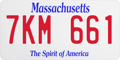 MA license plate 7KM661