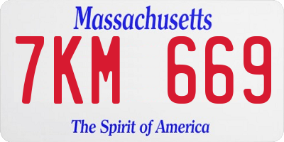MA license plate 7KM669
