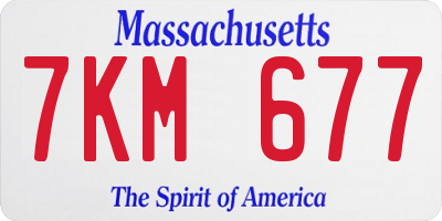 MA license plate 7KM677