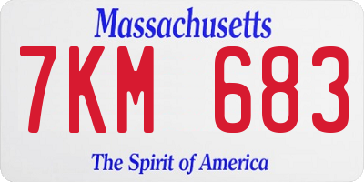 MA license plate 7KM683