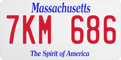 MA license plate 7KM686