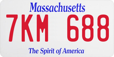 MA license plate 7KM688