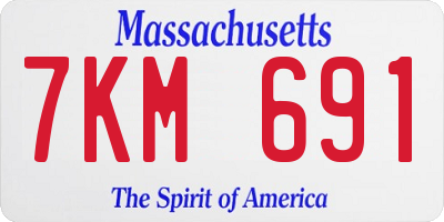 MA license plate 7KM691