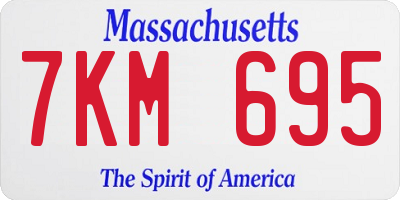 MA license plate 7KM695