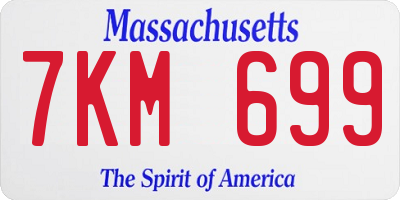MA license plate 7KM699