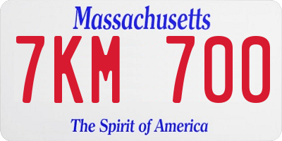 MA license plate 7KM700