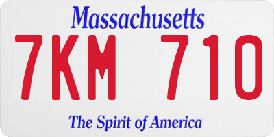 MA license plate 7KM710