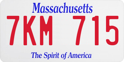 MA license plate 7KM715