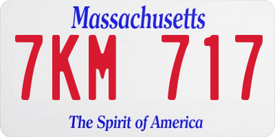 MA license plate 7KM717