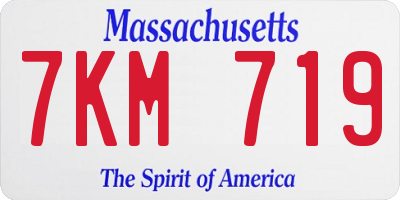 MA license plate 7KM719