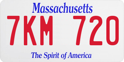 MA license plate 7KM720