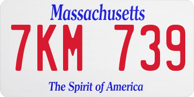 MA license plate 7KM739