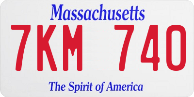 MA license plate 7KM740