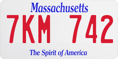 MA license plate 7KM742