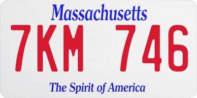 MA license plate 7KM746