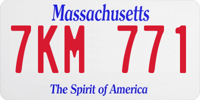 MA license plate 7KM771