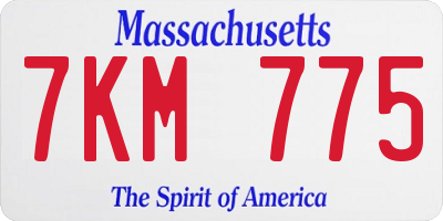 MA license plate 7KM775