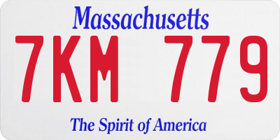 MA license plate 7KM779