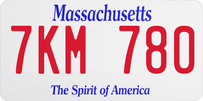 MA license plate 7KM780