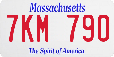 MA license plate 7KM790