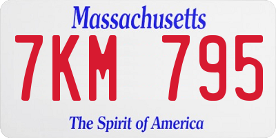 MA license plate 7KM795