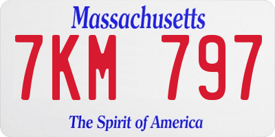 MA license plate 7KM797