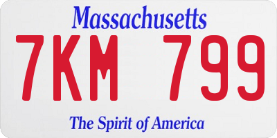 MA license plate 7KM799