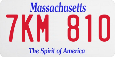 MA license plate 7KM810