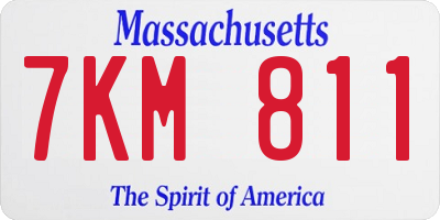 MA license plate 7KM811