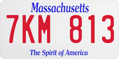 MA license plate 7KM813