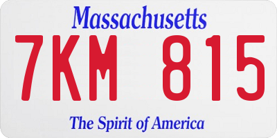 MA license plate 7KM815