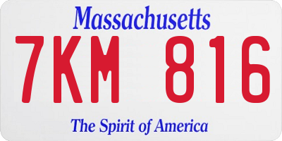MA license plate 7KM816