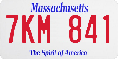 MA license plate 7KM841