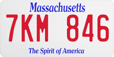 MA license plate 7KM846