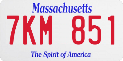 MA license plate 7KM851