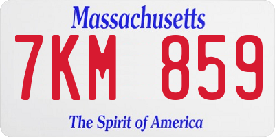 MA license plate 7KM859