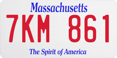 MA license plate 7KM861