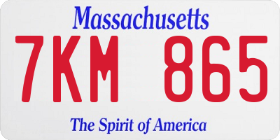 MA license plate 7KM865