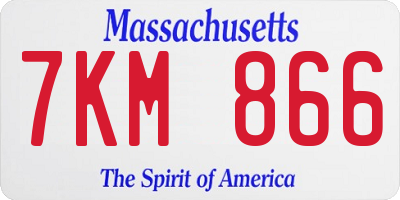 MA license plate 7KM866