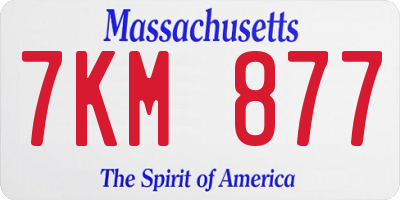 MA license plate 7KM877